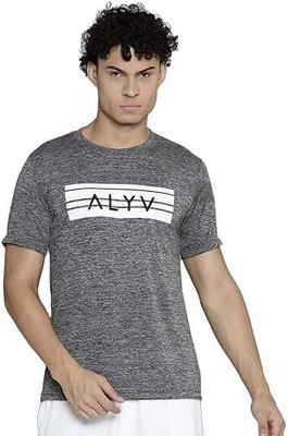alyv Printed Men Round Neck Grey T-Shirt