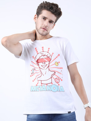 KETCH Graphic Print Men Round Neck White T-Shirt