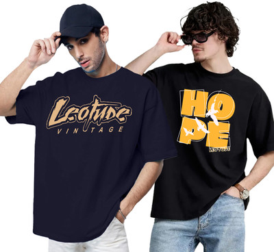 Leotude Printed Men Round Neck Multicolor T-Shirt