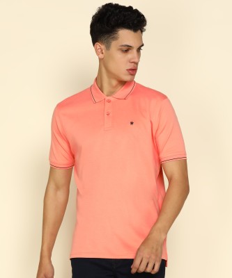 LOUIS PHILIPPE Solid Men Polo Neck Pink T-Shirt