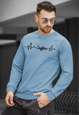 Rawmen Printed Men Round Neck Light Blue T-Shirt