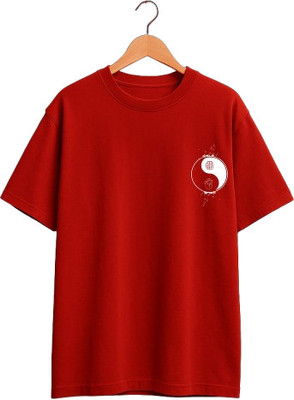 Buddy Collection Printed Men Round Neck Red T-Shirt