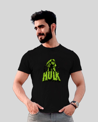 JP Creation Printed Men Round Neck Black T-Shirt