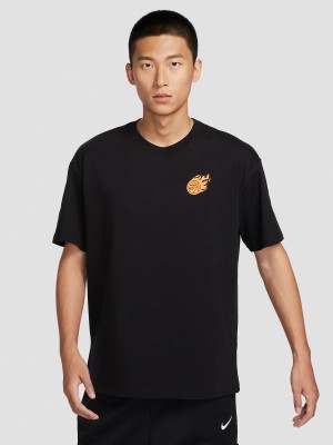 NIKE Solid Men Round Neck Black T-Shirt