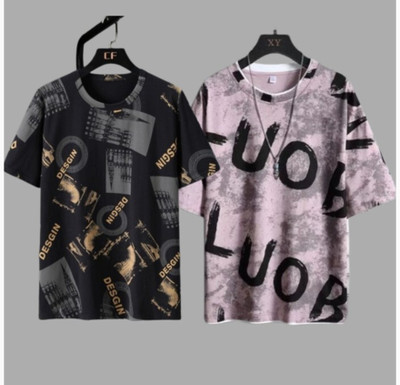 Ashish Enterprises Printed Men Round Neck Multicolor T-Shirt