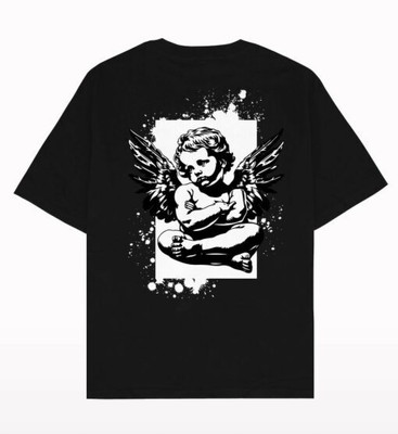 A.S. Creation Printed Men Round Neck Black T-Shirt