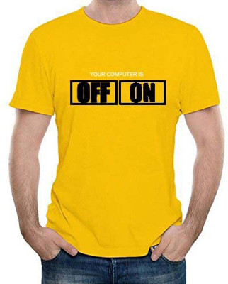 Chanchala Kumari Typography Men Round Neck Yellow T-Shirt