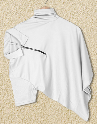 METRONAUT Solid Men Polo Neck White T-Shirt