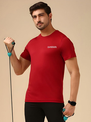SZN Graphic Print Men Round Neck Maroon T-Shirt