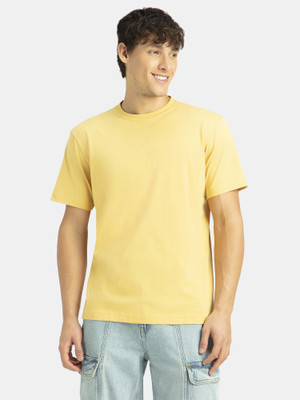 JOCKEY Solid Men Round Neck Yellow T-Shirt