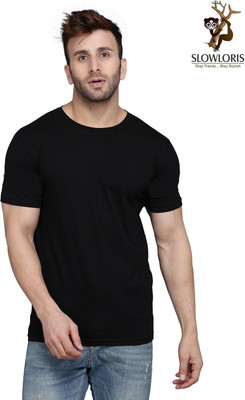 MINISTRY OF FRIENDS Solid Men Round Neck Black T-Shirt