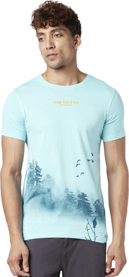 Urban Ranger by Pantaloons Printed, Typography Men Round Neck Blue T-Shirt