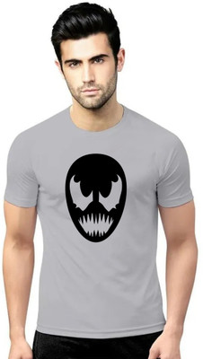 LV CARE Graphic Print Men Round Neck Grey T-Shirt