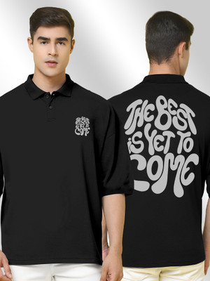 FTX Men Typography Polo Neck Cotton Blend Black T-Shirt For Rs. 199 @ 76 %