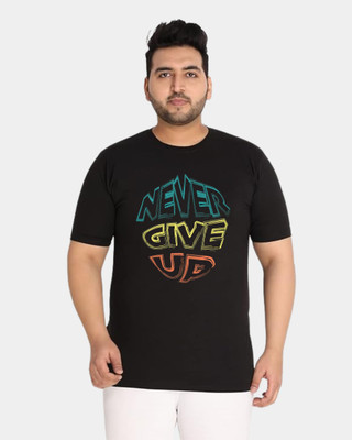 KIXO PLUS Graphic Print Men Round Neck Black T-Shirt