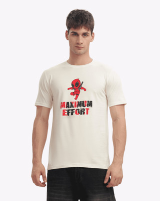 Tillto Graphic Print, Cartoon, Superhero Men Round Neck Beige T-Shirt