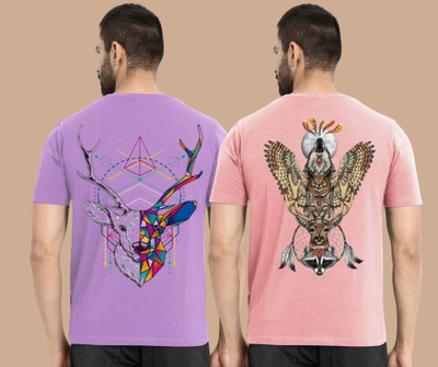 Kasendra Graphic Print Men Round Neck Multicolor T-Shirt