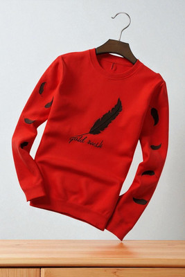FASHIUM Printed Men Round Neck Red T-Shirt