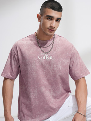 HIGHLANDER Printed Men Round Neck Purple T-Shirt