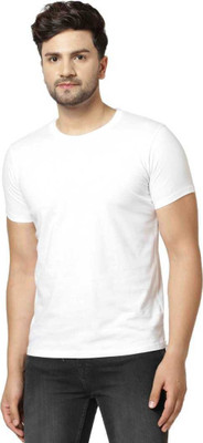 London Crew Solid Men Round Neck White T-Shirt