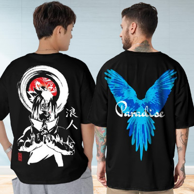 Jump Cuts Printed Men Round Neck Multicolor T-Shirt