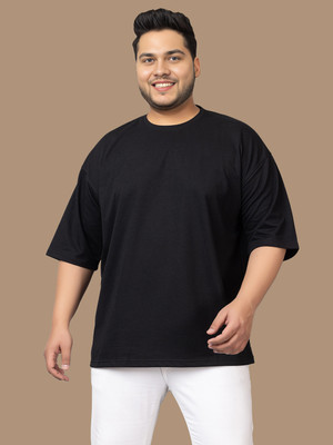 Sztori Solid Men Round Neck Black T-Shirt