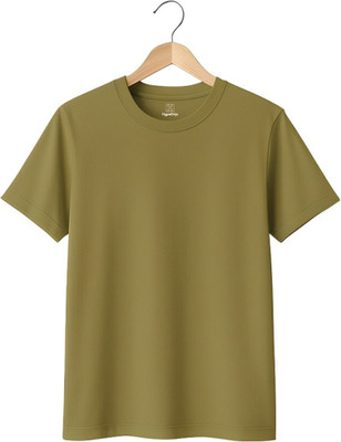 HypeDrip Solid Men Round Neck Green T-Shirt