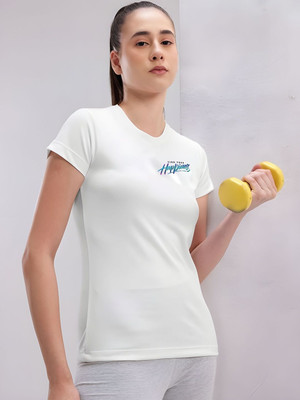 SZN Graphic Print Women Round Neck White T-Shirt