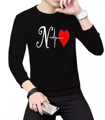 clickwell Printed Men Round Neck Black T-Shirt
