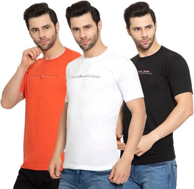 Zeffit Printed Men Round Neck White, Black, Brown T-Shirt