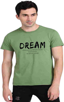Majexic Printed Men Round Neck Dark Green T-Shirt