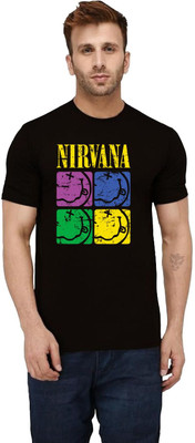 FREAKS BLR Printed, Self Design, Typography Men Round Neck Black T-Shirt