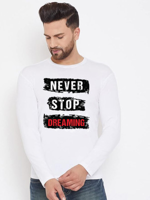 LV CARE Printed Men Round Neck White T-Shirt