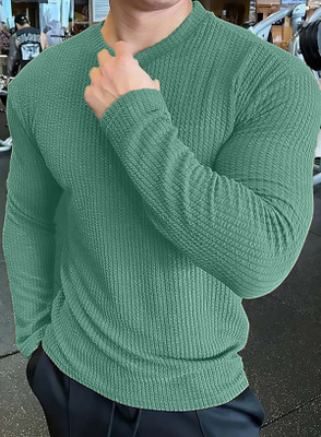 ARS FASHIONS Solid Men Round Neck Green T-Shirt