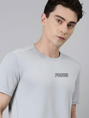 SZN Graphic Print Men Round Neck Grey T-Shirt