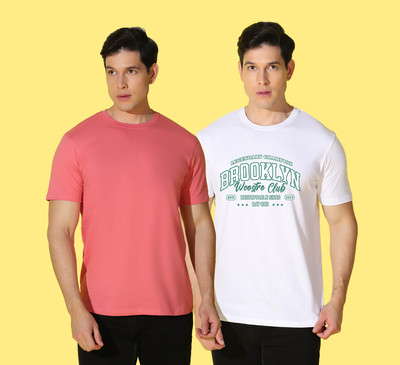 WOOSTRO Printed Men Round Neck Multicolor T-Shirt