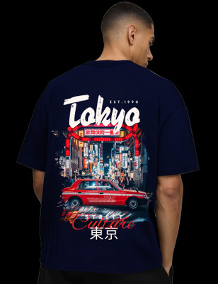 RAN ELEVEN COMPANY Graphic Print Men Crew Neck Blue T-Shirt