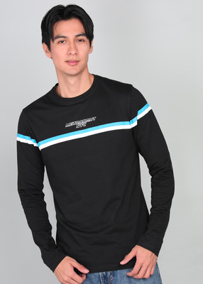 METRONAUT Printed Men Round Neck Black T-Shirt