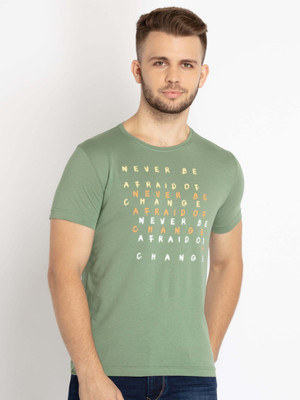 Status Quo Printed Men Round Neck Green T-Shirt