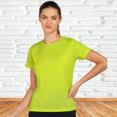 SHASHVI Solid Women Round Neck Light Green T-Shirt