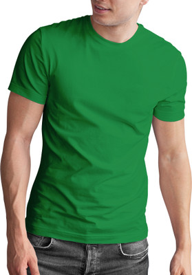 Cool Plus Solid Men Round Neck Green T-Shirt
