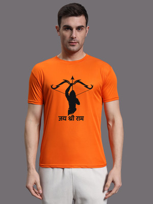 InkTees Printed Men Round Neck Orange T-Shirt