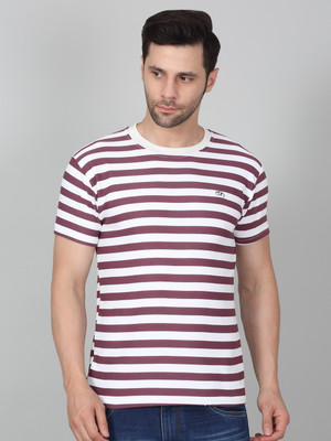 COOTTEEES Striped Men Round Neck Multicolor T-Shirt