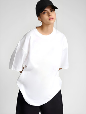 Moda Rapido Typography Women Round Neck White T-Shirt