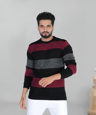 HouseOfCommon Striped Men Round Neck Multicolor T-Shirt