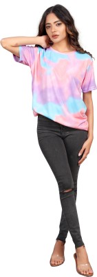 nandhika creations Printed Women Round Neck Multicolor T-Shirt