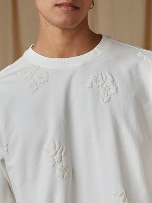 MUFTI Printed Men Crew Neck White T-Shirt