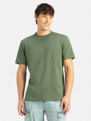 JOCKEY Solid Men Round Neck Dark Green T-Shirt