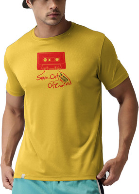 THE PRINT PLATTER Graphic Print Men Round Neck Yellow T-Shirt