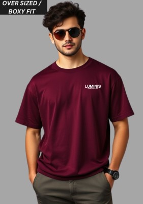 UrGear Solid Men Round Neck Maroon T-Shirt